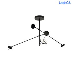pendant luminaire INVISIBLE TRIPLEX DIM 3 flames, adjustable IP20, black dimmable