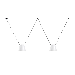 Luci a sospesione ATTIC 2 2-Lampadine, conico E27 IP20, Bianco