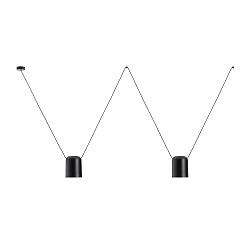 Luci a sospesione ATTIC 2 2-Lampadine E27 IP20, Nero