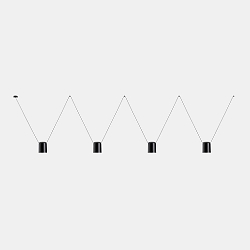 Luci a sospesione ATTIC 4 4-Lampadine E27 IP20, Nero