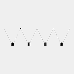 Pendelleuchte ATTIC 4 BODIES RECTANGULAR SHAPE 2200mm E27 15W schwarz