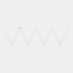 Pendelleuchte ATTIC 4 BODIES CONIC SHAPE 2200mm E27 15W schwarz