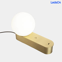 Lampe de table PERLINA TABLE avec connexion USB, CCT Switch, avec prise de courant, avec variateur tactile IP20, or mat gradable