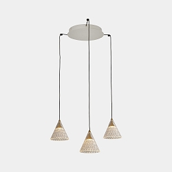 Luci a sospesione VENETO 3 BODIES LED IP20, oro dimmerabile