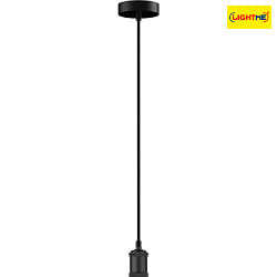 Aufbau-Pendelleuchte LOFT, mit Textilkabel 200cm, E27 max. 25W, 3-polig, schwarz 