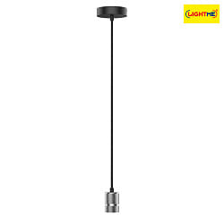 Aufbau-Pendelleuchte LOFT, mit Textilkabel 200cm, E27 max. 25W, 3-polig, nickel