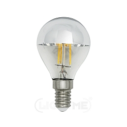 LED mirror-head filament SV P45, E14, 4.5W 2700K 400lm, dimmable, silver / clear