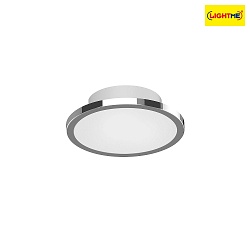 Deckenleuchte AQUA DISK-1, IP44, 1-flammig, inkl. GX53 Diffusor ( 14.7cm), 8W 650lm 2700/4000K 540lm 110, chrom