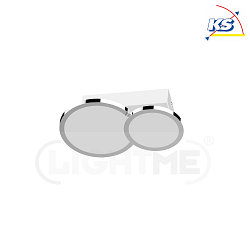Luminaire de plafond AQUA DISK-2  2 flammes, CCT Switch, commutable GU10 IP44, chrome, scintillant 