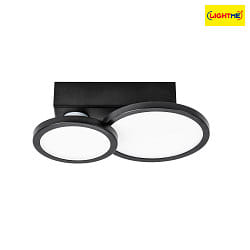 Deckenleuchte AQUA DISK-2, IP44, 2-flammig, inkl. 2x GU10 Diffusor, 16W 2700/4000K 1200lm 1000lm 110, mattschwarz