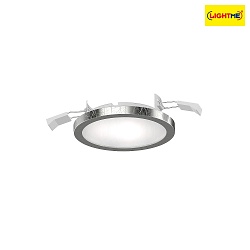 Einbauleuchte AQUA PLANO, IP44,  11.2cm, inkl. GX53 Diffusor, 6W 2700/4000K (CCT Switch) 500lm 110, blattsilber