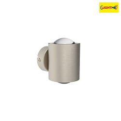 Lampada da parete POWERLENS DUO su / gi, diretto GX53 IP20, opaco, satinato, titano