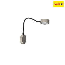 Lampada da parete POWERLENS FLEX diretto GX53 IP20, opaco, satinato, titano