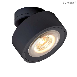 Apparecchio di superficie EASY LENS W120 girevole IP20, nero dimmerabile