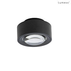 Luminaire de surface EASY LENS W120 pivotant IP20, noir gradable