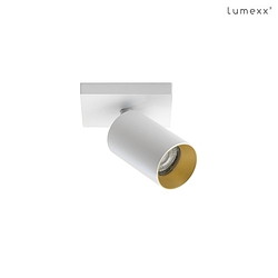 Deckenleuchte SPOTON 1, Rosette eckig, 1-flammig, GU10, IP20, wei
