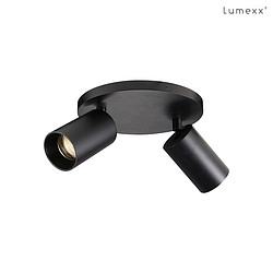 Deckenleuchte SPOTON CIRCLE 2, Rosette rund, 2-flammig, GU10, IP20, schwarz