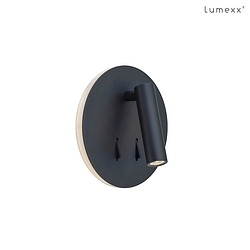 LED Wandleuchte CIRCLE LED, 8,6W, 2700K, 389lm, CRI90, IP20, schwarz