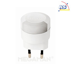 LED night light ORANGE, round, 0.2W, Euro plug, with switch