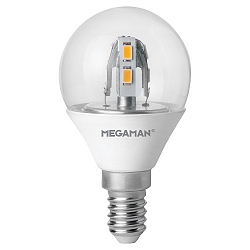LED Lampadina Goccia/Gocce MEGAMAN LED ULTRA COMPACT CLASSIC E14 3W 250lm 2800K CRI 80-89 