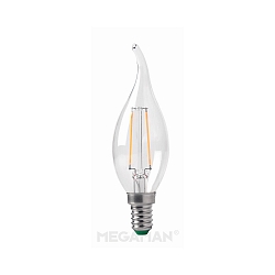 LED Filament Windsto-Kerzenform C35T, E14, 3W 2700K 250lm, klar