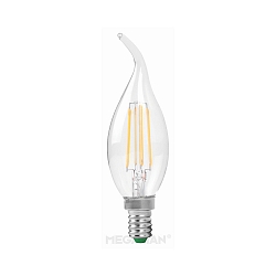 LED Filament Windsto-Kerzenform C35T, E14, 4W 2700K 400lm, klar