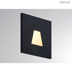 Luminaire d'encastrement mural  WALL 68R angulaire IP44, noir gradable