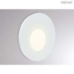 Luminaire d'encastrement mural  WALL 68R GLASS rond IP44, blanche gradable