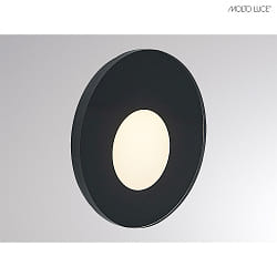 Luminaire d'encastrement mural  WALL 68R GLASS rond IP44, noir gradable