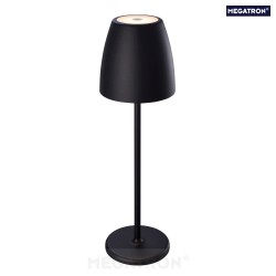 Lampe de table  accu TAVOLA haut bas, dimmable IP54, noir , blanc mat gradable