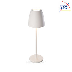 Lampe de table  accu TAVOLA haut bas, dimmable IP54, blanche, blanc mat gradable