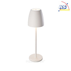 Lampada da tavolo a batteria TAVOLA su / gi, dimmerabile IP54, Bianco, Bianco opaco dimmerabile