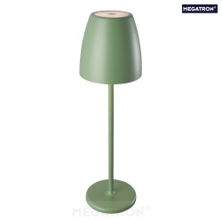 Lampada da tavolo a batteria TAVOLA su / gi IP54, Verde, Bianco opaco dimmerabile