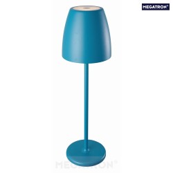 Lampada da tavolo a batteria TAVOLA su / gi, dimmerabile IP54, Petrolio, Bianco opaco dimmerabile