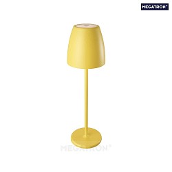 battery table lamp TAVOLA up / down, dimmable IP54, yellow, white matt dimmable
