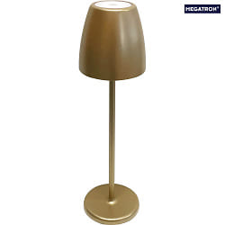 Outdoor LED  Akku Tischleuchte TAVOLA PREMIUM, IP54, 2W 2700K 200lm 90, mit Touch-Dimmer + USB-C Netzteil, gold matt