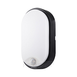 Luminaire mural dextrieur BULKA ovale, avec dtecteur de mouvement IP54, noir  