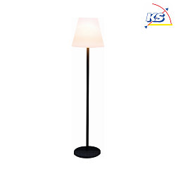 Auen-Stehleuchte DANNA, IP44, Hhe 150cm, E27 max. 15W, inkl. RGB LED (LM85194), Schwarz / Satin, Schirm rund