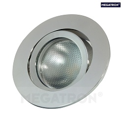 Recessed ring DECOCLIC, round, IP20, opening  6.8cm, 230V / 12V, swiveling, incl. GU10- and GU5.3 socket, silver aluminium