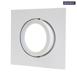 Recessed ring DECOCLIC, angular, IP20, opening  6.8cm, 230V / 12 V, swiveling, incl. GU10- and GU5.3 socket, white