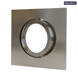 Recessed ring DECOCLIC, angular, IP20, opening  6.8cm, 230V / 12 V, swiveling, incl. GU10- and GU5.3 socket, brushed iron