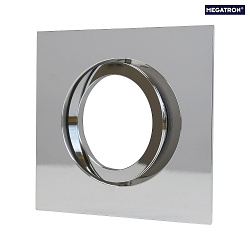 Recessed ring DECOCLIC, angular, IP20, opening  6.8cm, 230V / 12 V, swiveling, incl. GU10- and GU5.3 socket, glossy chrome