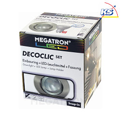 Recessed ring set DECOCLIC, round, opening  6.8cm, incl. socket + MM26322 (CRi >90 Ra)