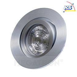 Recessed ring set DECOCLIC DUALBEAM + U-DIM, round, opening  6.8cm, incl. socket + MM26712, silver