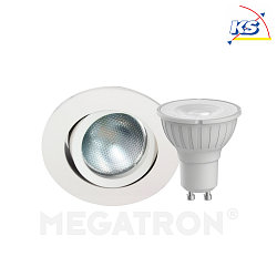 Downlight DECOCLIC rond, pivotant GU10 IP20, blanche 