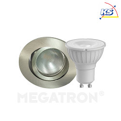 Downlight DECOCLIC rotondo, girevole GU10 IP20, ferro spazzolato 