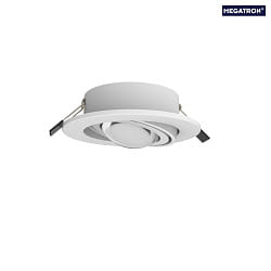 Einbau-Downlight-Set PLANEX, IP20, 7.5cm, inkl. POWERLENS LED GX53, 4.8W 2700K 420lm 60, schwenkbar, wei
