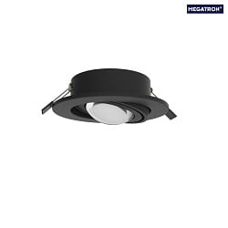 Einbau-Downlight-Set PLANEX, IP20, 7.5cm, inkl. POWERLENS LED GX53, 4.8W 2700K 420lm 60, schwenkbar, schwarz