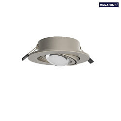 Einbau-Downlight-Set PLANEX, IP20, 7.5cm, inkl. POWERLENS LED GX53, 4.8W 2700K 420lm 60, schwenkbar, nickel