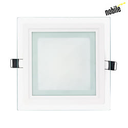 LED recessed GLAS PANEL 160 Q 350mA, square, 16x16cm, 10W 3000K 870lm 120, dimmable, white